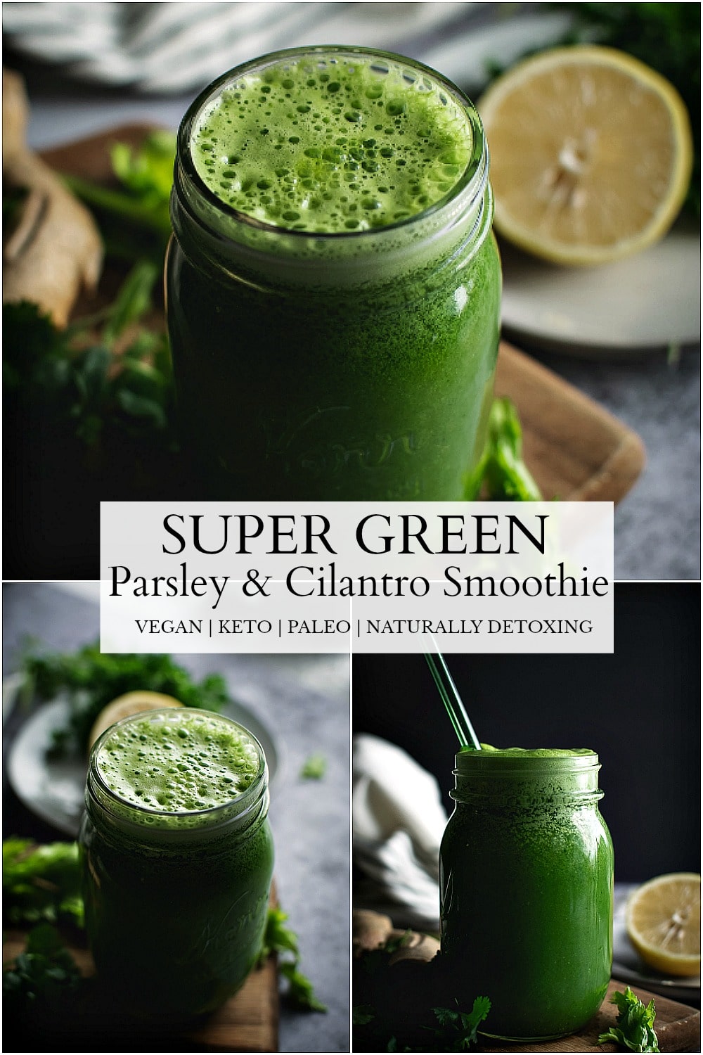 Super Green Detoxifying Parsley and Cilantro Smoothie Calm Eats