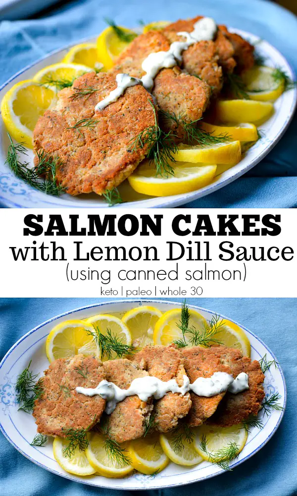 Healthy Salmon Cakes with Lemon Dill Sauce - Calm Eats