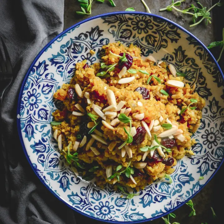 Grain Free Moroccan Couscous With Cherries and Apricots