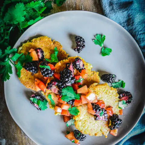 Tuna Cakes With Blackberry Peach Salsa