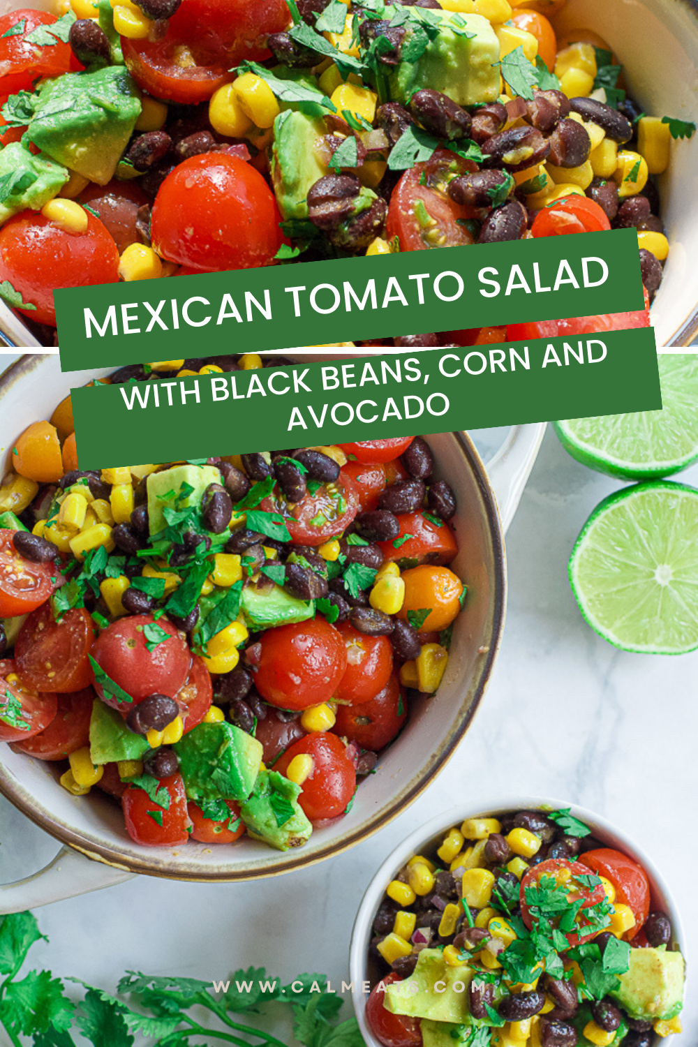 Mexican Tomato Salad with Black Beans, Corn and Avocado - Calm Eats