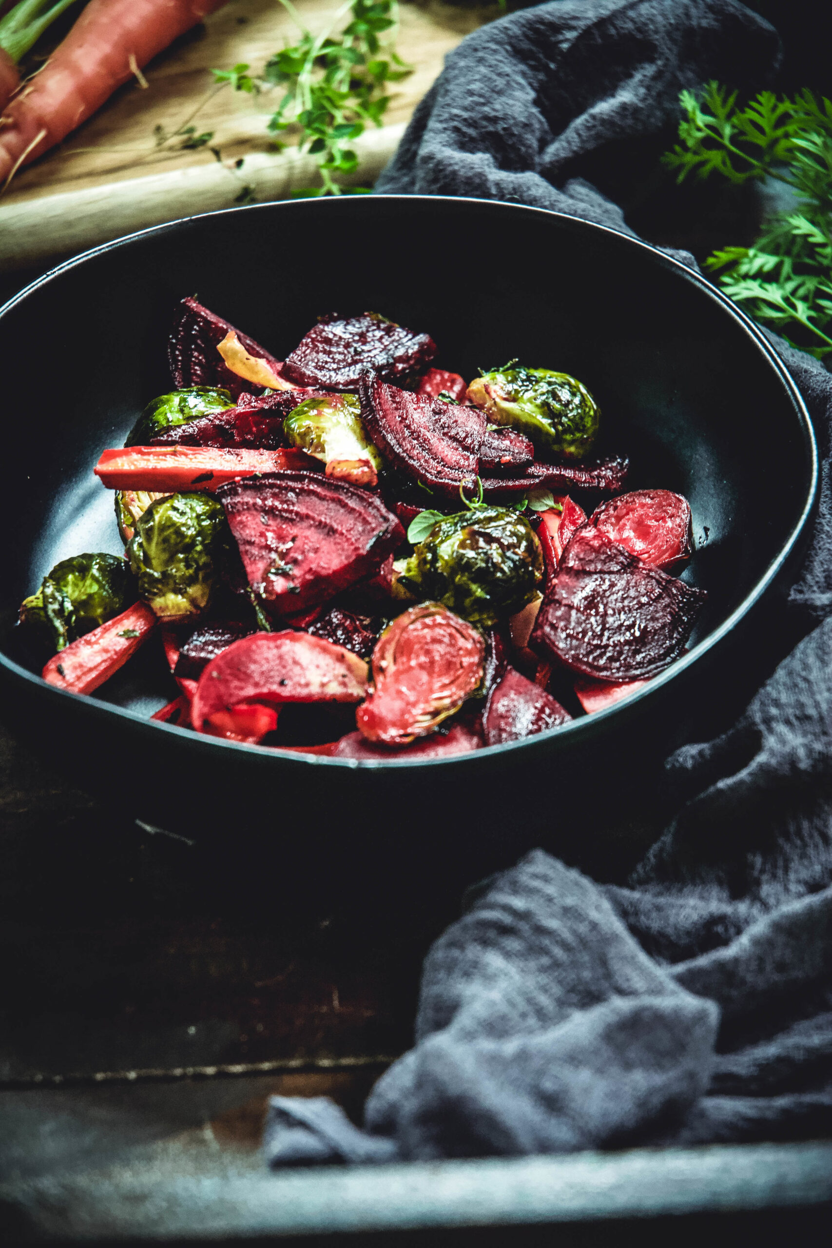 Maple Roasted Root Vegetables With Dijon And Thyme - Calm Eats