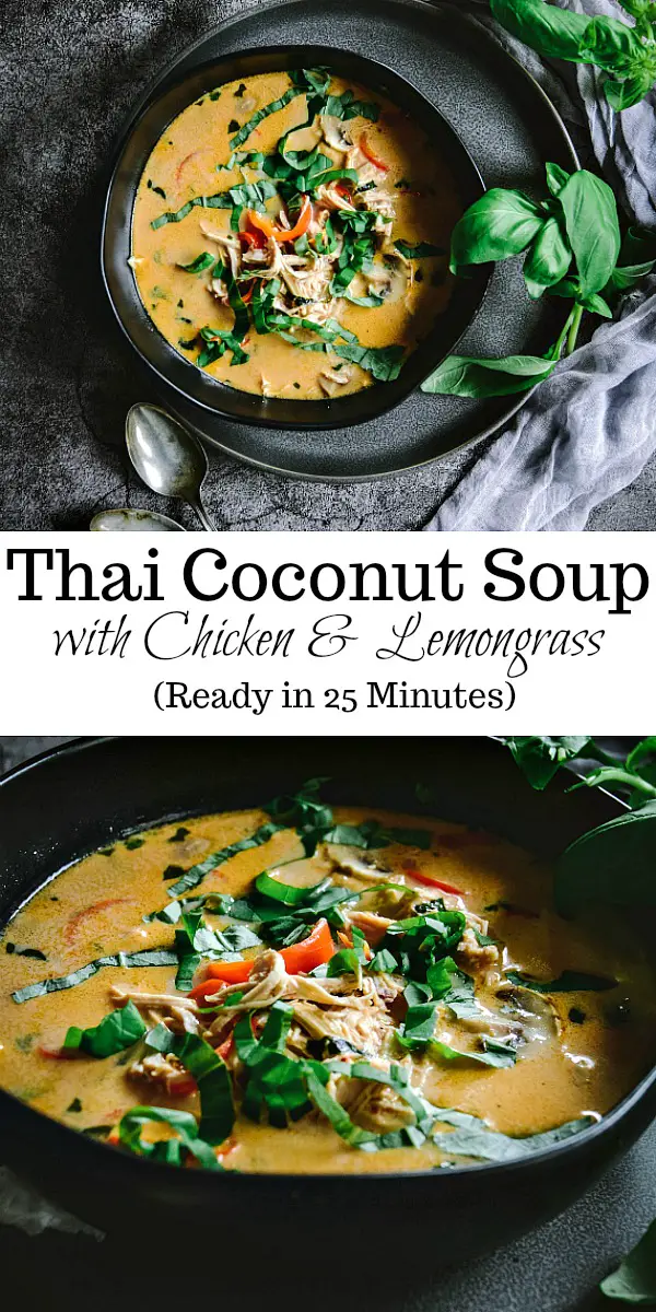 Low-Carb Thai Coconut Chicken Soup with Lemongrass - Calm Eats