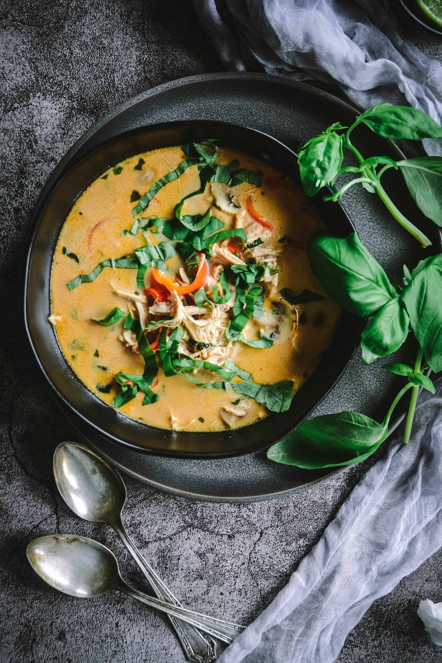 Low-Carb Thai Coconut Chicken Soup with Lemongrass - Calm Eats