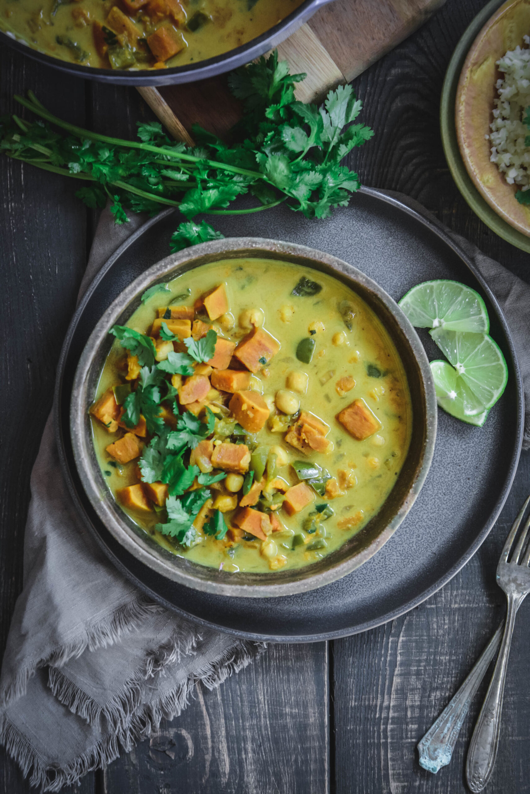 Coconut Chickpea Curry with Sweet Potatoes - Calm Eats
