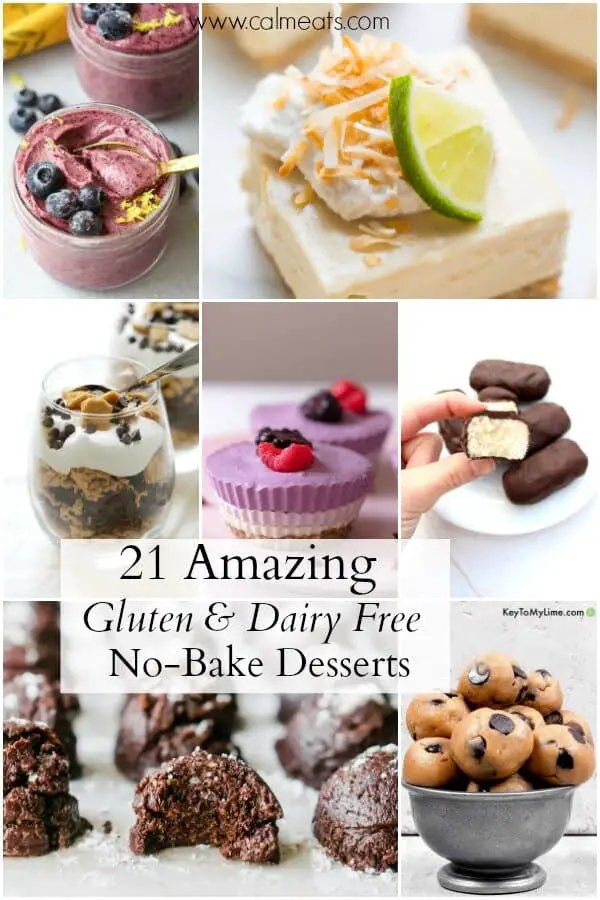  If you love easy desserts that don’t require baking, check out this amazing list of 21 gluten, dairy free and vegan no-bake desserts. #vegandesserts #dairyfreedesserts #nobake #nobakedesserts #vegannobakedesserts #vegan #paleodesserts #veganpaleo #grainfree #vegetarian #dairyfreenobake #glutenfreenobake #vegansweets #desserts 