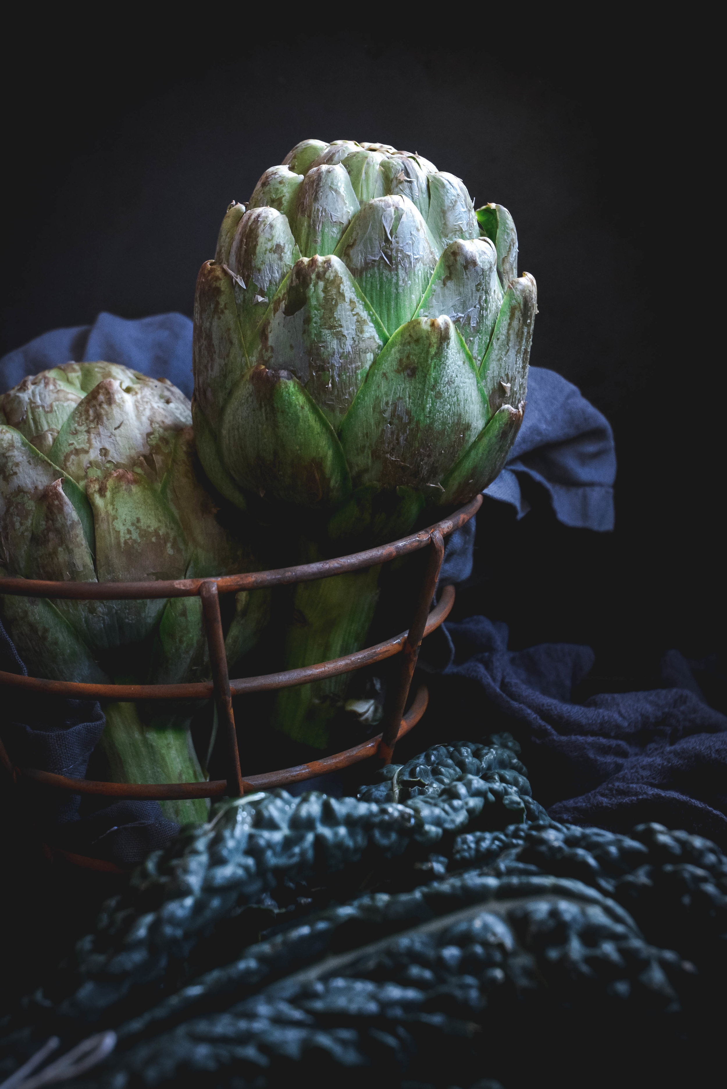 artichokes in basket