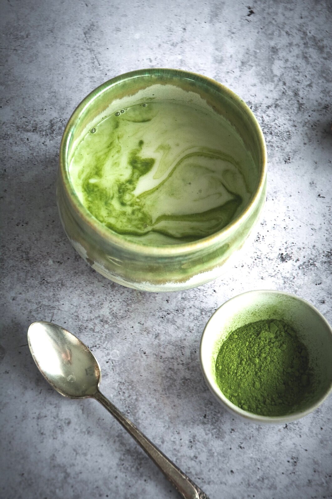 Matcha and moringa latte