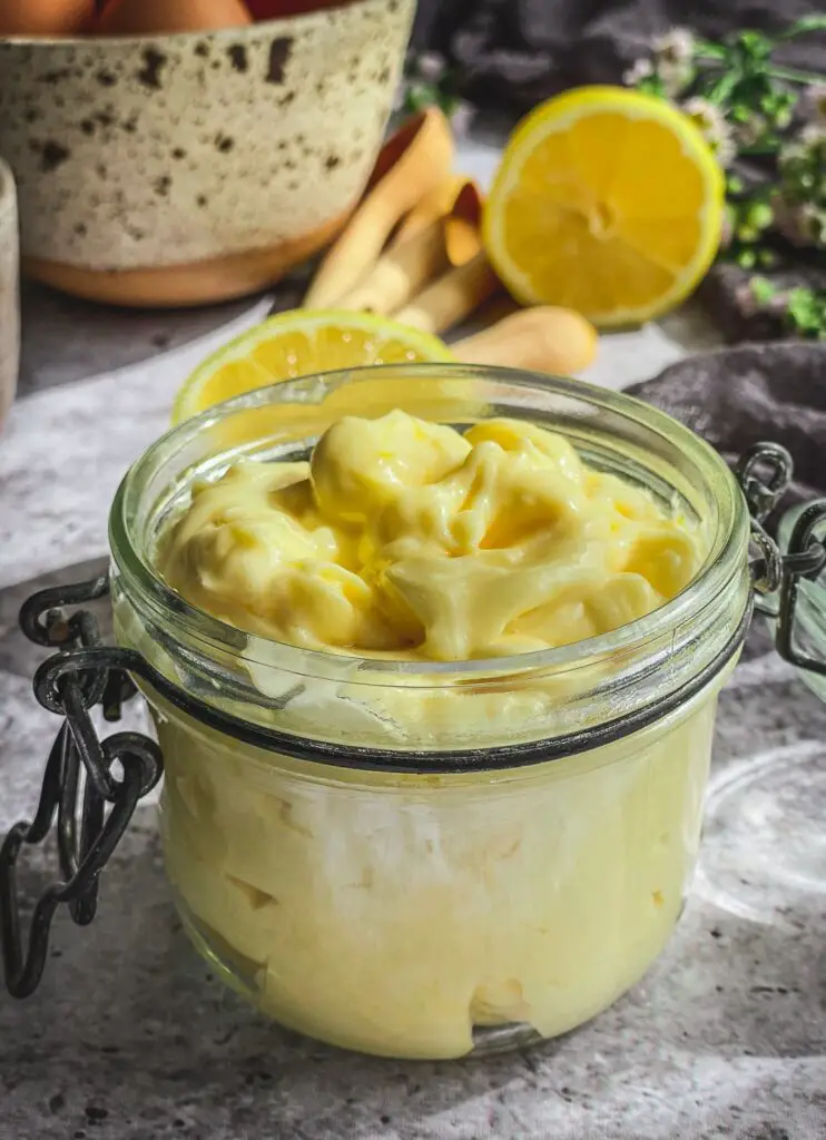 Homemade Paleo Mayo in glass jar