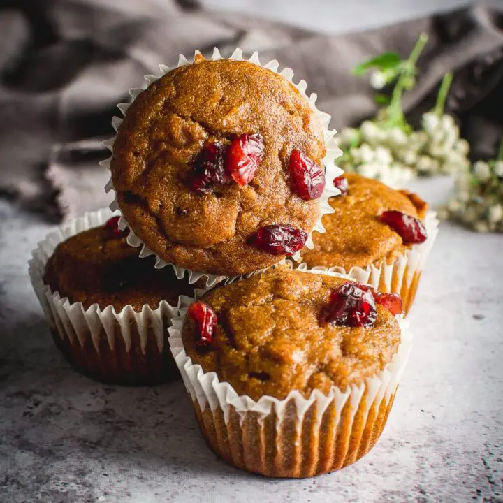 Healthy Grain-Free Cranberry Pumpkin Spice Muffins