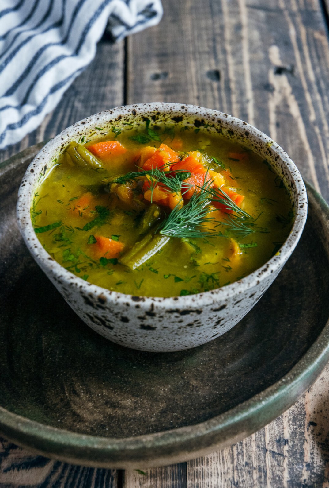 Bone Broth Vegetable Soup in bowl