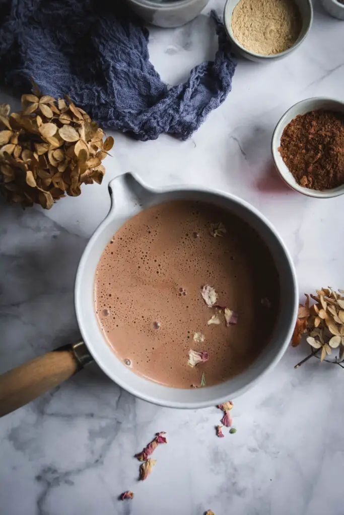 hot chocolate in a pot