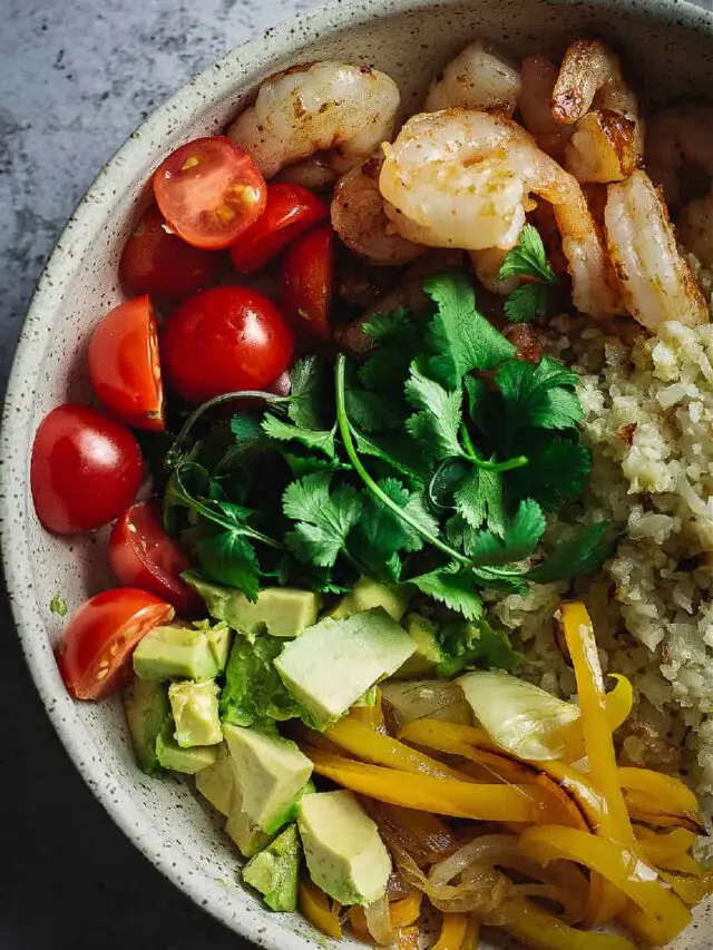 Air Fryer Shrimp Fajita Bowl