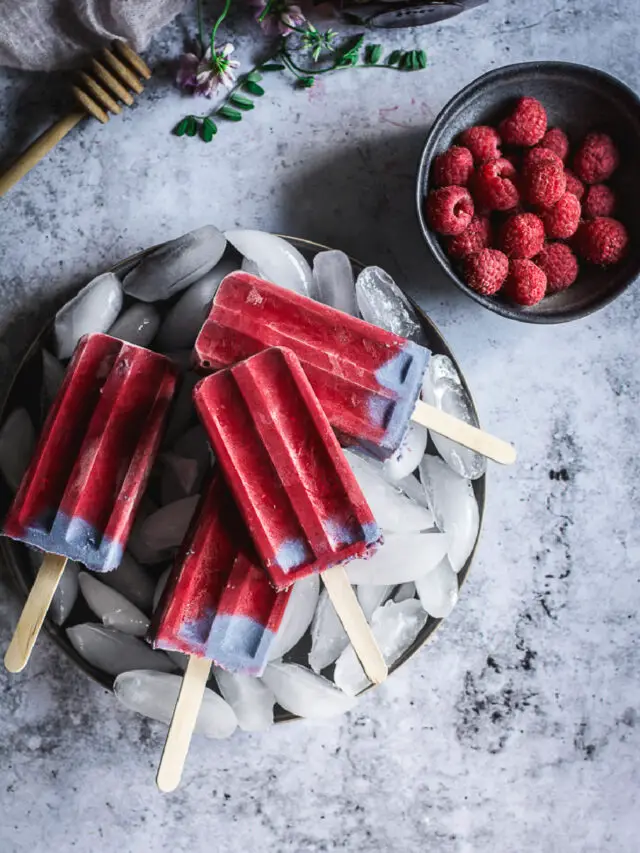 Dairy-Free Raspberry Hibiscus Popsicles