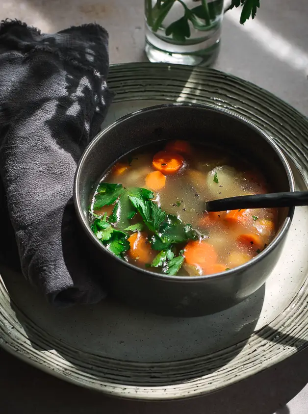 Light & Fresh Vegetable Detox Soup (Low FODMAP + Vegan)