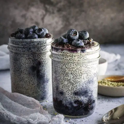 Easy Fiber Rich Blueberry Chia Seed Pudding