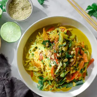 Vegetable Shirataki Noodles In Thai Peanut Sauce