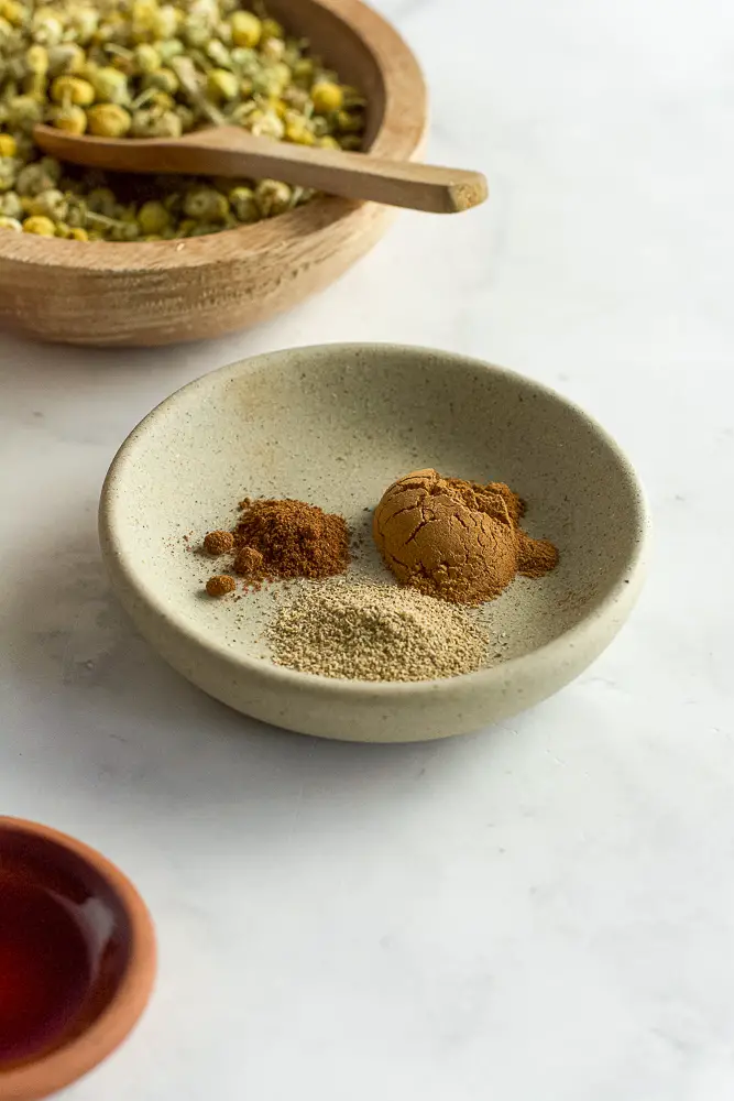 spices on a small plate