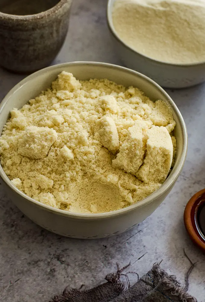 a bowl with almond flour
