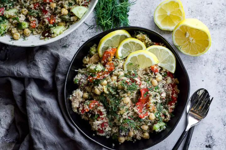 Mediterranean Quinoa Tuna Salad - Calm Eats