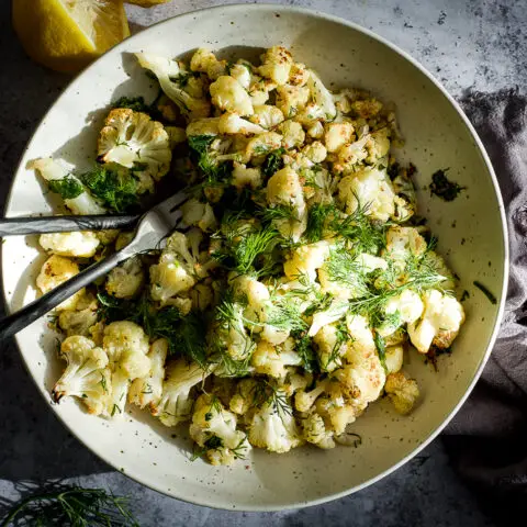 Herby Mediterranean Roasted Cauliflower