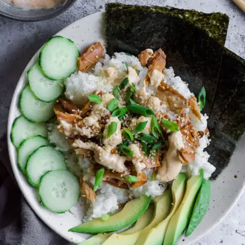 Smoky Sweet Asian Canned Tuna Rice Bowl