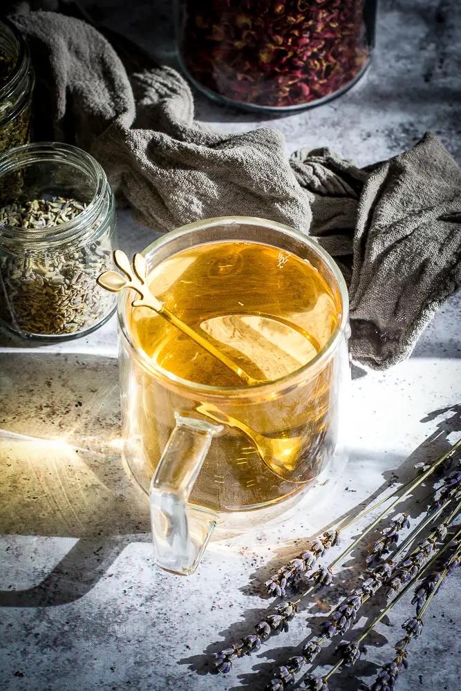 yellow liquid in a clear mug