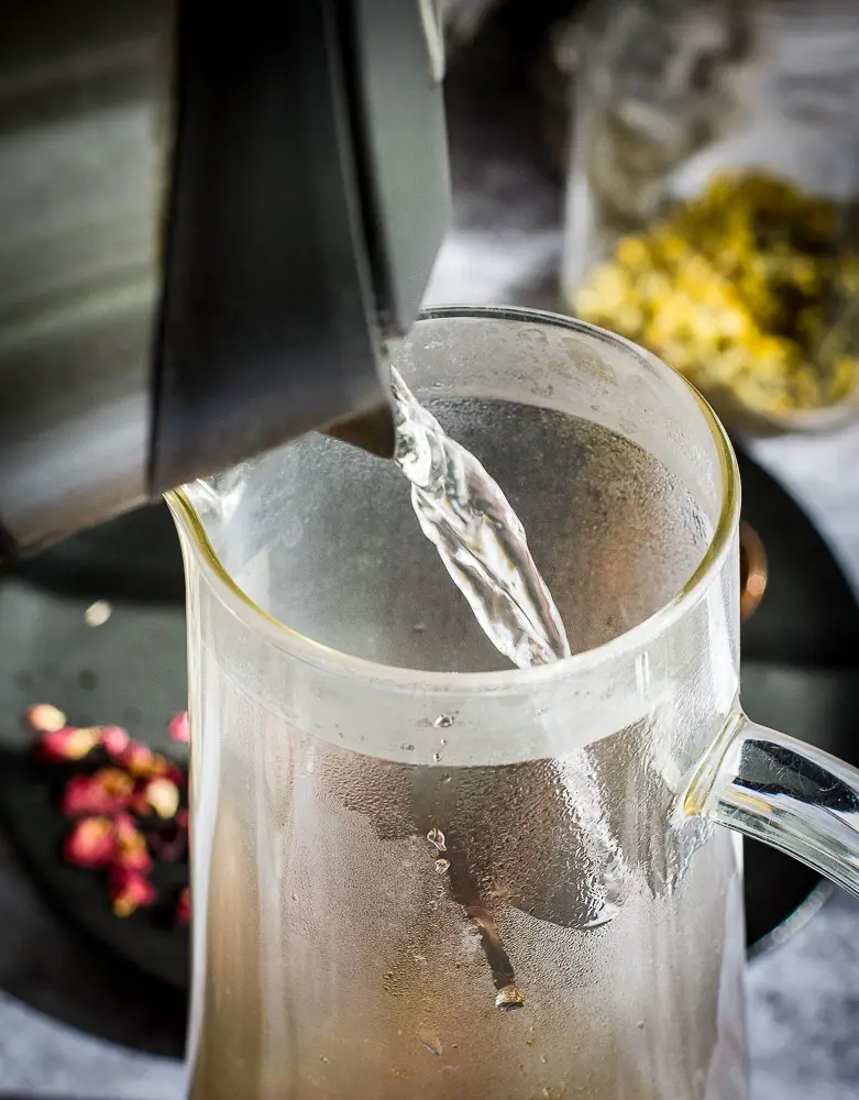water being poured in a container