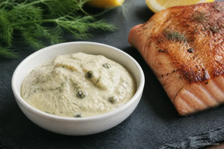Creamy lemon caper sauce for fish and salmon